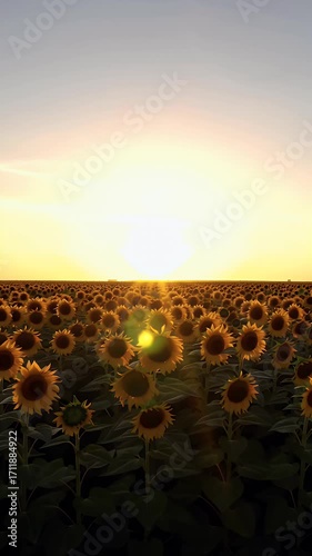 Sunflowers at Sunset: A Golden Hour Symphony