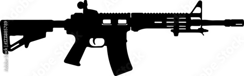 Silhouette of an Assault Rifle A Symbol of Modern Warfare and Firearm Technology