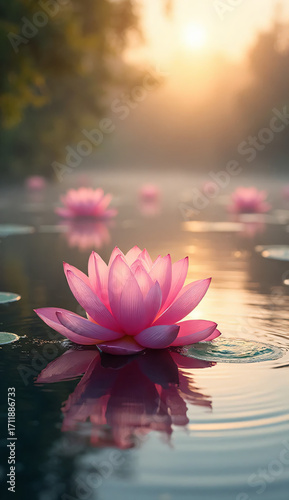 Lotus Lake at Sunrise