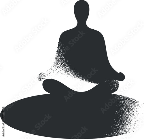 A silhouette of a person meditating in a peaceful and tranquil pose.