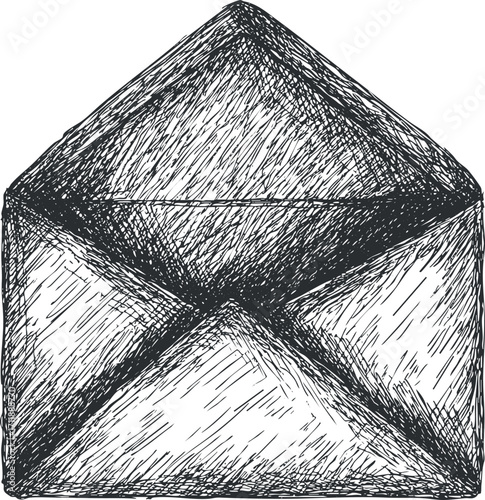 Hand-drawn vintage envelope illustration ideal for communication and mailing concepts.