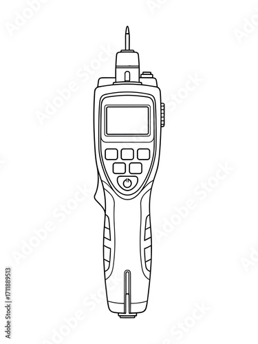 Illustrative Electrical Tester Tool: Detailed Vector Drawing of a Voltage Detector