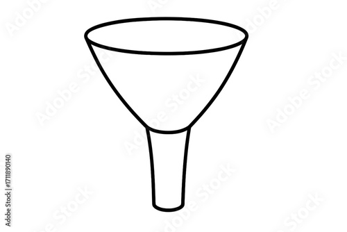 Sales funnel for marketing and lead generation. Concept of data filtering, conversion process, and business strategy. Simple outline icon for web design and apps.