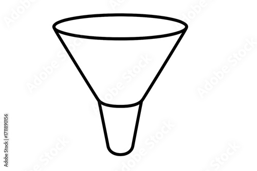 Sales funnel vector icon for marketing and business. Lead generation, conversion process symbol. Minimalist outline illustration for website, infographic, app and presentation.
