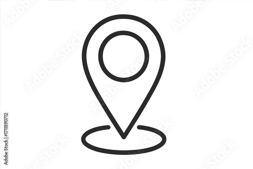 Map pin line icon. Location marker symbol. GPS navigator pointer. Simple outline pictogram for web, app, UI, UX design. Editable stroke. Geolocation and destination sign. Vector.