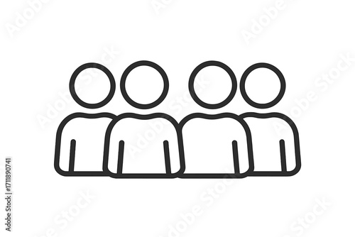 People group icon in a linear style. Teamwork, community, and social network concept. Business person avatar profile. User group, meeting, or audience pictogram symbol.