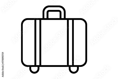 Suitcase line icon for travel, vacation or business trip. Luggage, baggage vector symbol. Minimal pictogram for web design, apps, ui, ux. Simple outline journey graphic element.