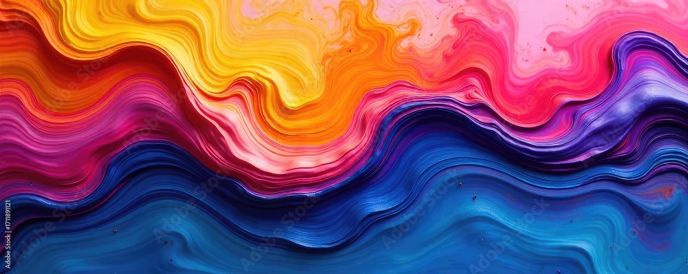 Obraz premium Vibrant hues of acrylic paint swirl together in a captivating display of color, texture, and artistic expression Perfect for projects related to art, design, and creativity , background, abstract