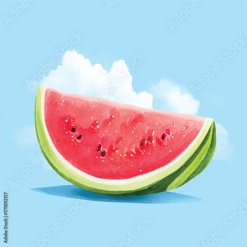 Watermelon slice a refreshing and juicy summer fruit.