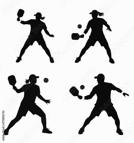 Dynamic Silhouettes Capturing the Thrill of Pickleball Action
