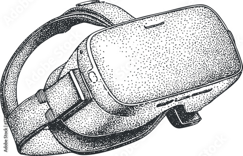 Illustration of a virtual reality headset representing modern technology in gaming and entertainment.