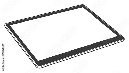 Digital Tablet Mockup Blank Screen Technology Device Gadget Illustration Flat Lay Portable Computer Handheld Device Modern Technology UI Design Template App Showcase Website Design Sof.