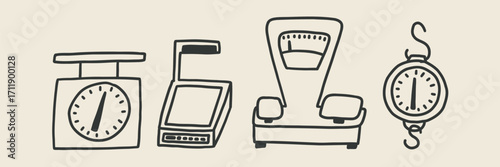 Scale Weight Libra Measure Symbol Icon. Doodle Vector Isolated Illustration