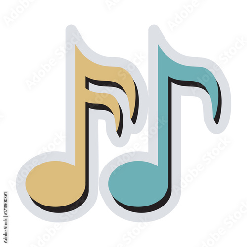Retro Music Note Sticker
