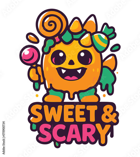 Spooky halloween t shirt design with pumpkin and bats