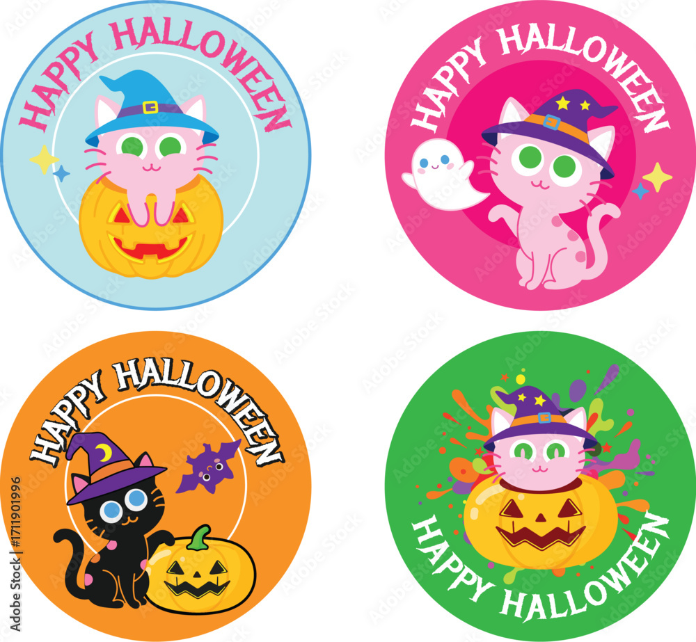 Fototapeta premium Mew Happy Halloween.eps