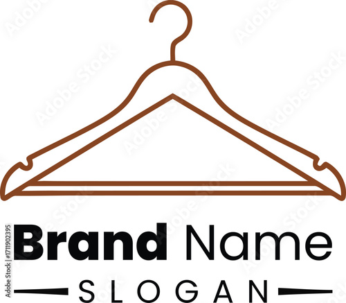 Vector art of elegant fashion brand logo design with hanger