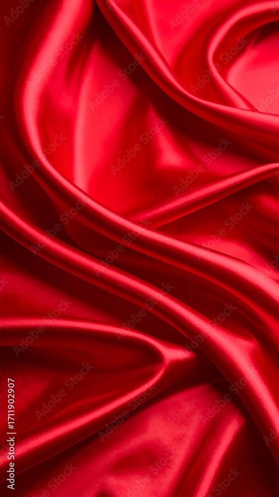 Obraz premium Red silk fabric folds