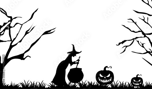 Happy Halloween background silhouette