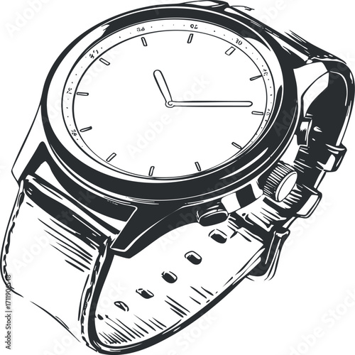 A stylish analog wristwatch featuring a minimalist design and leather strap for everyday wear.