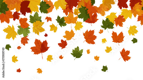 Vector illustration of falling autumn leaves isolated on a white background