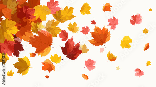 Vector illustration of falling autumn leaves isolated on a white background