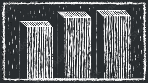 Illustration of three vertical bars representing data analysis and statistical growth in business.