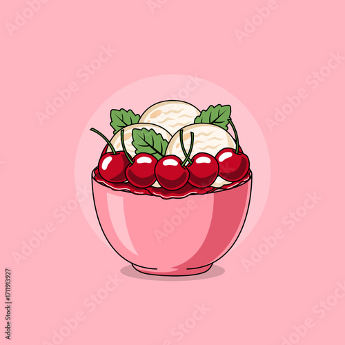 A delicious dessert bowl of vanilla ice cream with syrup, brandy, and cherries, usually lit on fire for a dramatic presentation. Perfect for celebrating National Cherries Jubilee Day on September 24th