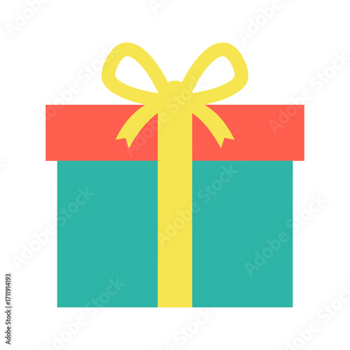 Colorful Gift Box with Ribbon and Bow for Celebrations and Special Occasions.