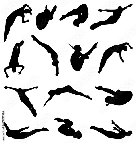 Silhouetted Jumps into Water.eps