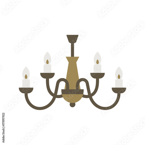 Elegant Chandelier with Candle Bulbs and Ornate Design.
