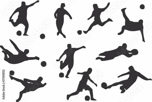 Silhouettes of football playe...