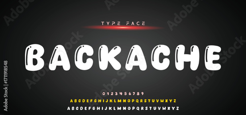 Cartoon thick funny font for headlines, funny text shirts, childish hood logo, quotes, and birthday headlines. Joyful alphabet. Vector modern typography