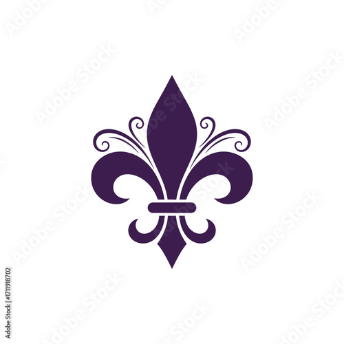 Elegant Purple Fleur-de-lis Symbol of Royalty and Heritage.