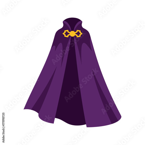 Elegant Purple Cloak with Golden Clasp for Fantasy or Costume.