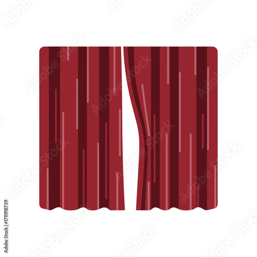 Elegant Red Stage Curtains for Theatrical Performances and Dramatic Presentations.