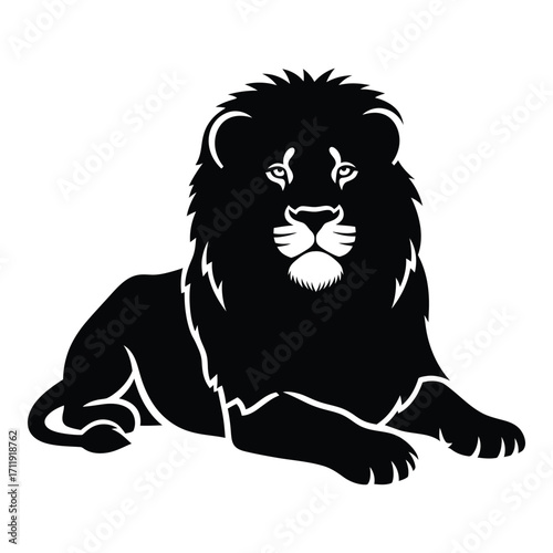 Majestic black lion silhouette majestic prideful king of the jungle animal silhouette