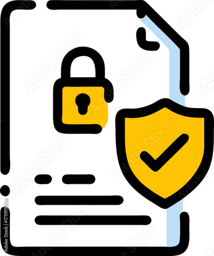 Confidential Security Document with Shield Verification Icon