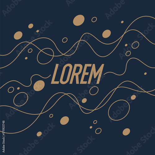 Poster with dynamic waves. Vector illustration in minimal flat style. Abstract background.