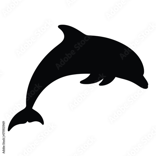 Wallpaper Mural Jumping dolphin silhouette captures the grace of aquatic life in dynamic pose silhouette Torontodigital.ca