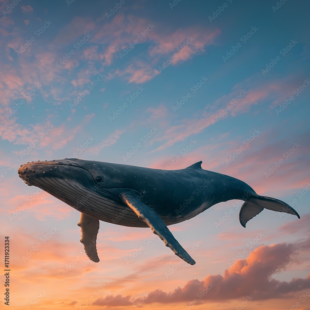Fototapeta premium humpback whale in the sunset