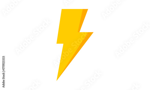 A bright yellow lightning bolt symbol on a white background.