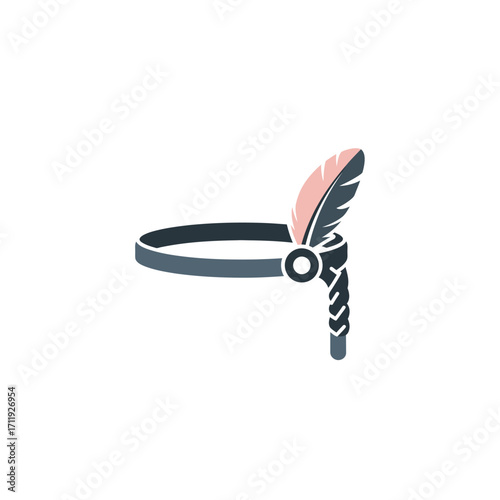 Native American Headdress with Feather, Traditional Headwear, Cultural Symbol.