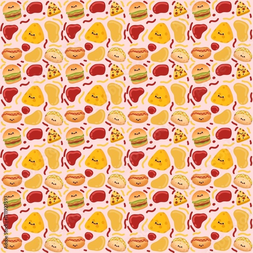 Fast food seamless pattern