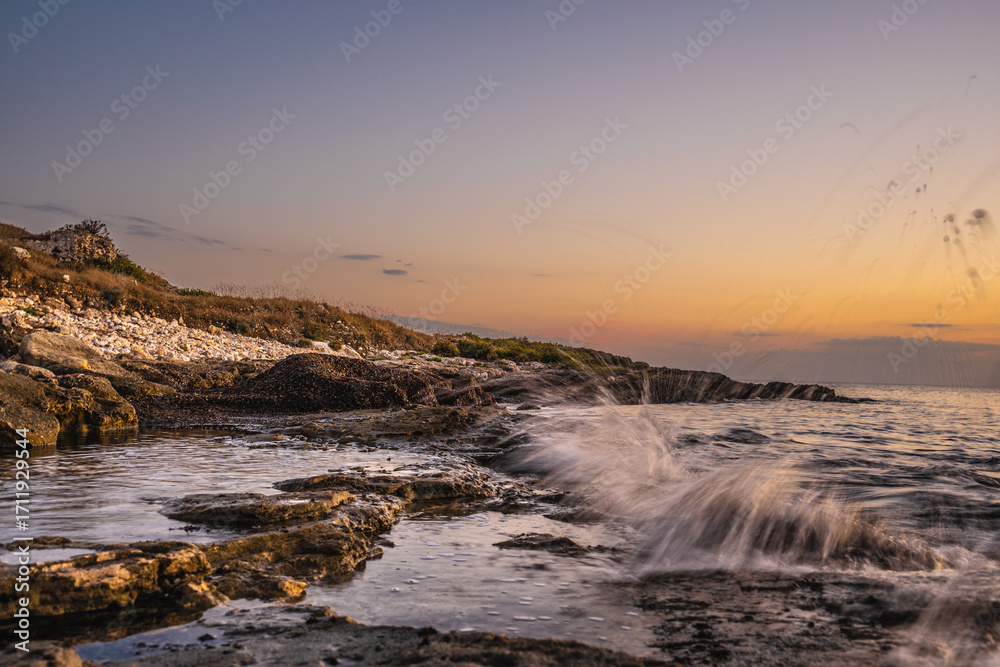 Obraz premium Photos of the sea taken in Puglia, Torre Castiglione. abstract photos of the sea