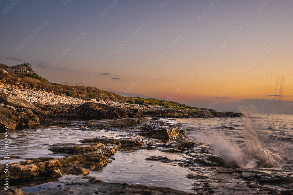 Obraz premium Photos of the sea taken in Puglia, Torre Castiglione. abstract photos of the sea