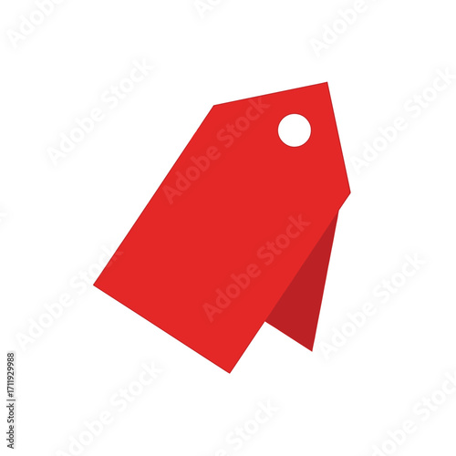 Red Price Tag Icon for Sales and Discounts, Retail Promotions, and Special Offers.