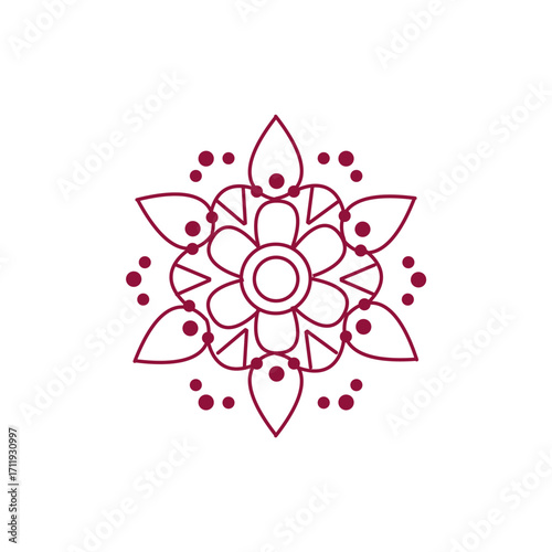 Mandala design for decorative elements, wellness apps illustration, patterns, textile, print, meditation, and yoga center poster design, packaging, background, texture, and others. Vector, indian.  