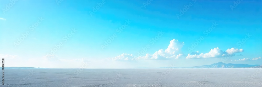 Obraz premium Vast, clear blue sky stretching to the horizon, a perfect example of a cloudless summer day Ideal for backgrounds or travel themes , cloudless, nature, unblemished sky