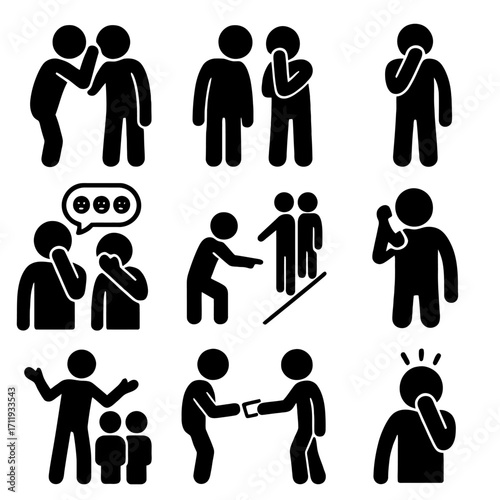 Rumors, Whisper, and Social Communication Pictograms